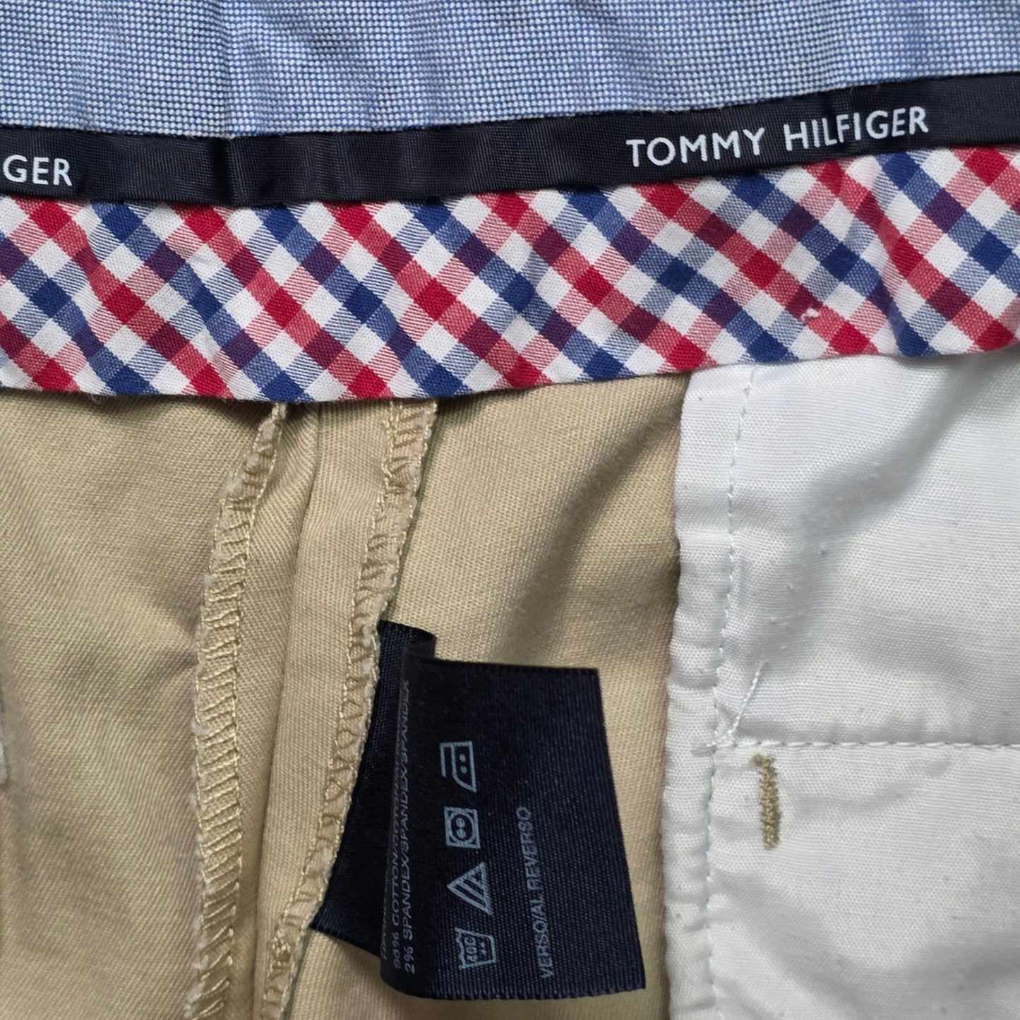 Tommy Hilfiger Denton Chino Straight Fit Boys Size 20 Beige Cotton Casual Pants