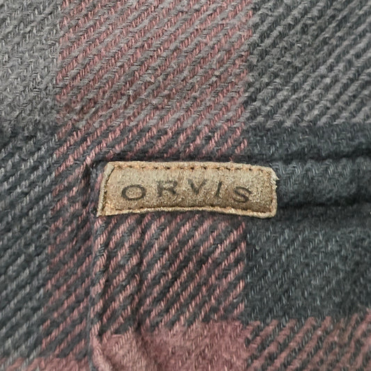 Orvis Flannel Shirt Jacket Men’s M Plaid Heavy Cotton Outdoor