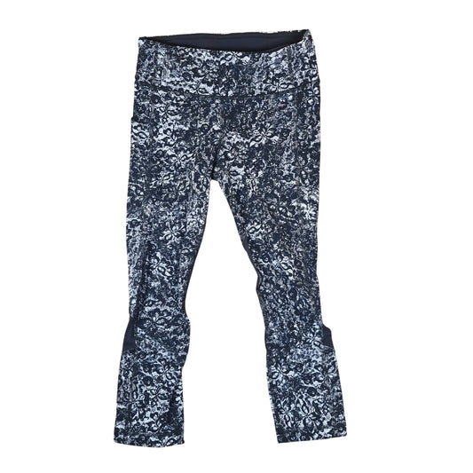 Lululemon Pace Rival Crop Achromatize Ice Grey Black print size 4