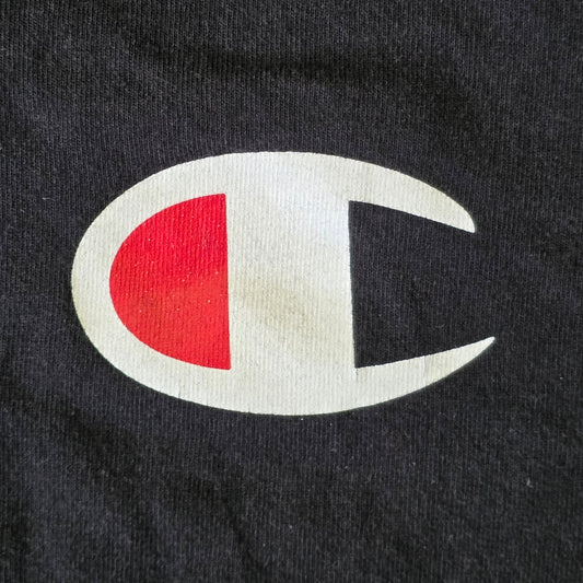 Champion C Logo T-Shirt Men’s XL Black Cotton Embroidered Big C