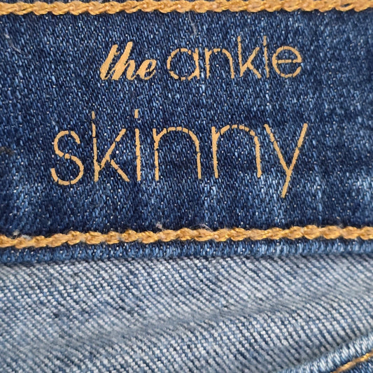 7 For All Mankind The Ankle Skinny Jeans Women’s 32 Distressed Denim Blue