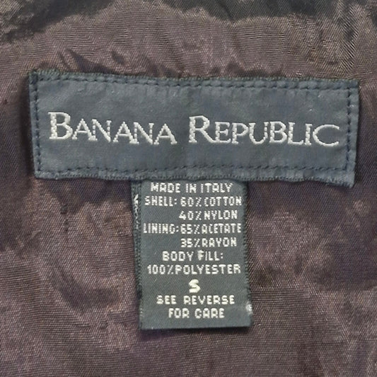 Banana Republic Quilted Vest Men’s Small Made in Italy Cotton Nylon