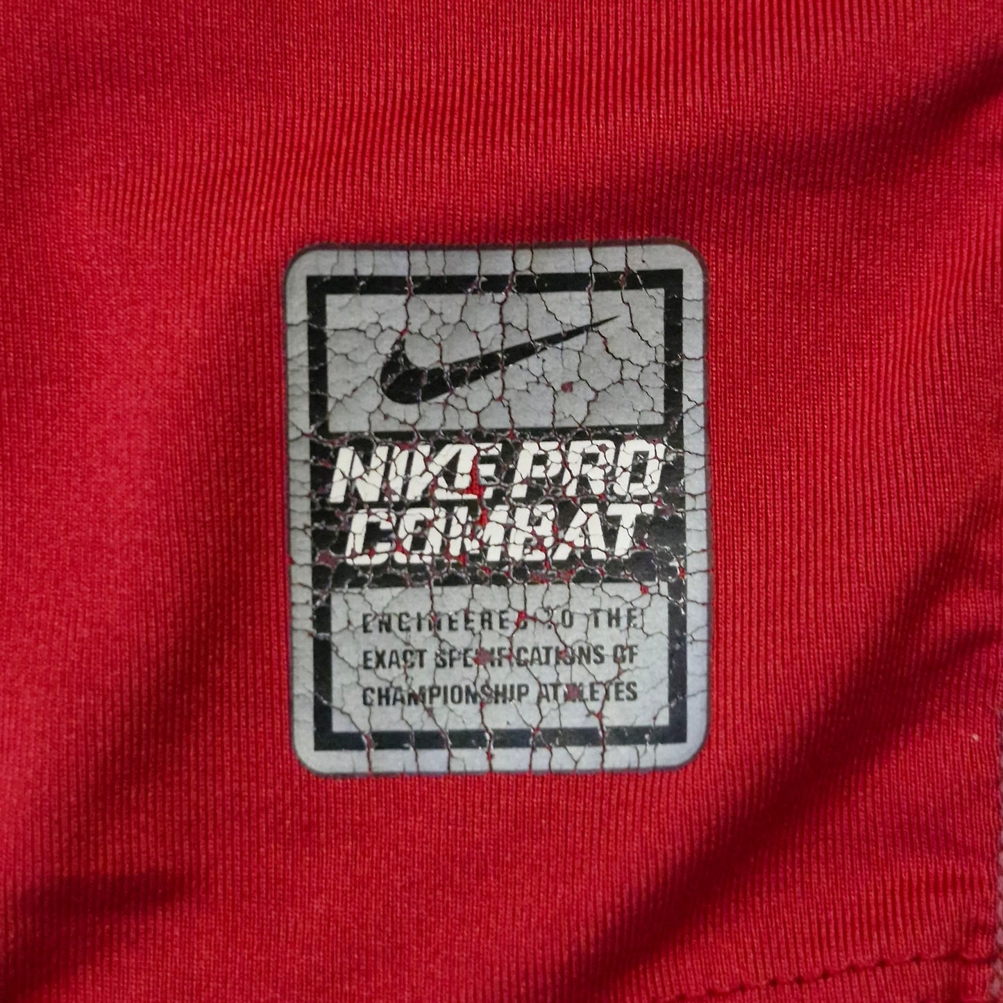 Nike Pro Combat Red Dri‑Fit Short Sleeve Shirt Mens Large