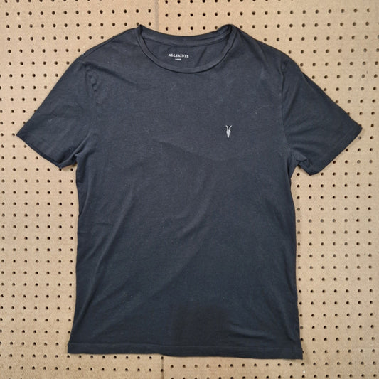 All Saints Shirt Mens Large Essential Black Short Sleeve Ramskull Cotton