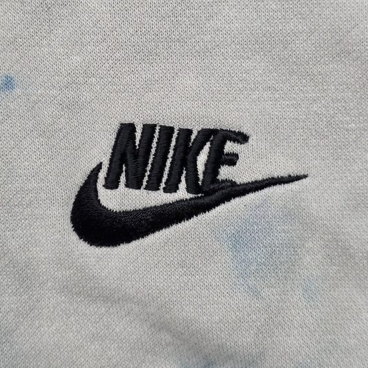 Nike Washed Out Tie Dyed Hoodie Women XS Light Blue White Cotton