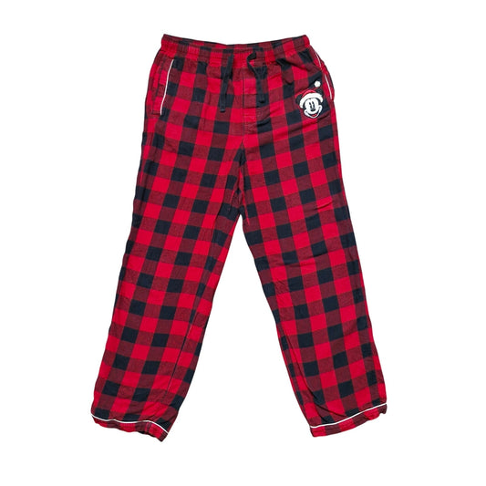 Disney Parks Men’s Red Plaid Sleepwear Pants Size Large Embroidered Mickey Mouse