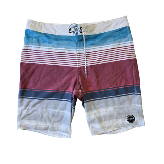 O’Neill Fade USA Surf Board Shorts Men’s 34 Red White Blue