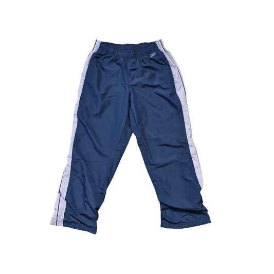 Reebok Navy Blue Windbreaker Pants Women's Size s Purple Side Stripes