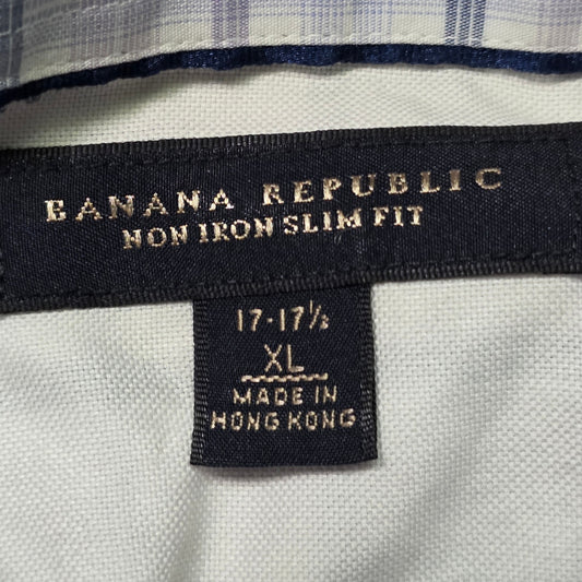 Banana Republic Purple Striped Non-Iron Button Up Shirt Men’s XL