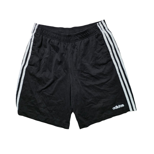 Adidas Shorts Men’s L Black Athletic Running Jogging White Striped Logo