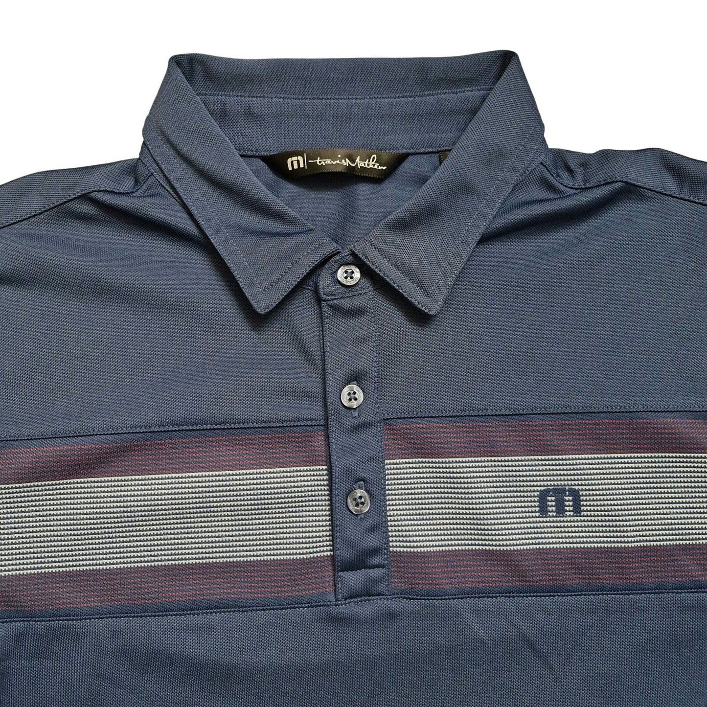 Travis Mathew Blue Lake You A Lot Polo Shirt Mens Short Sleeve Collared Size M