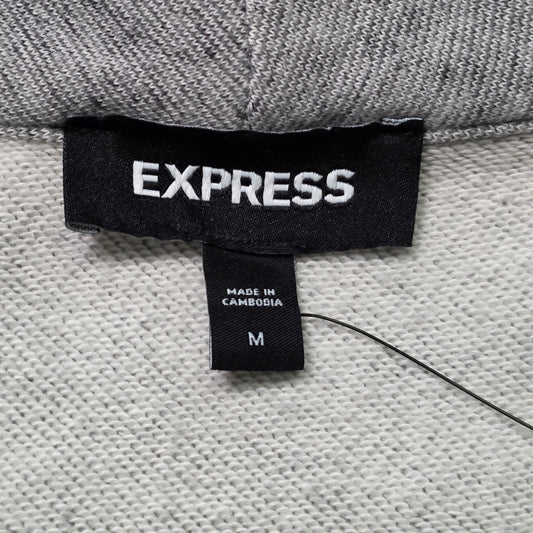 Express Cardigan Sweater Men M Gray Cotton Blend Button-Up