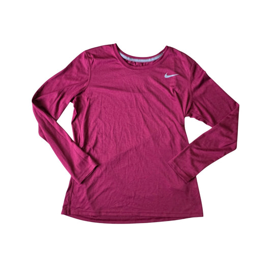 Nike Legend Long Sleeve T-Shirt Women’s L Maroon Dri-Fit Athletic Top