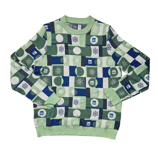 LinkedIn Ugly Christmas Sweater Men’s Small 2021 Holiday Office Party Rare