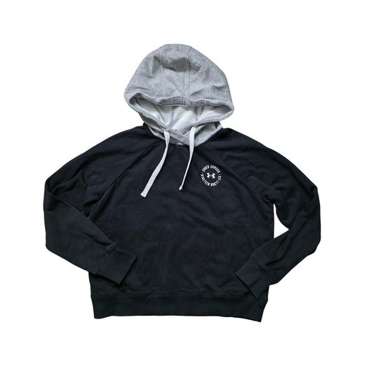 Under Armour Rival Fleece Colorblock Hoodie Women M Black/Steel/White