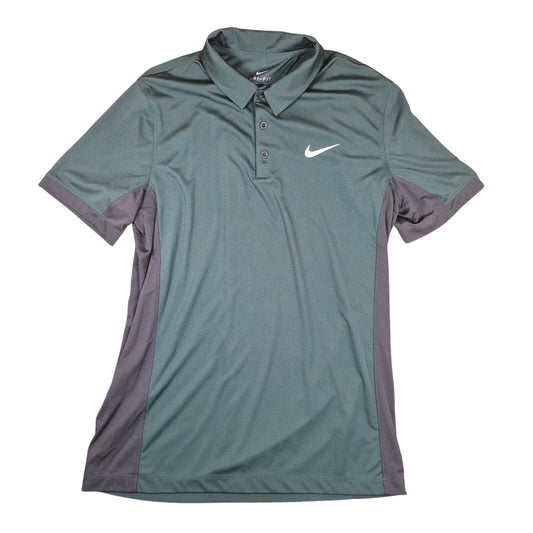 NIKE Men's Dri-Fit Golf Polo DC7841-323 Forest Green & Black Size Large Swoosh