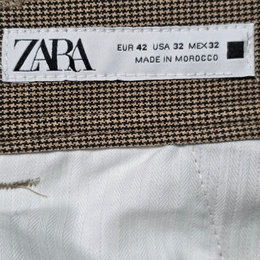 Zara Trousers Men’s 32 Beige Slim Fit Casual Dress Pants