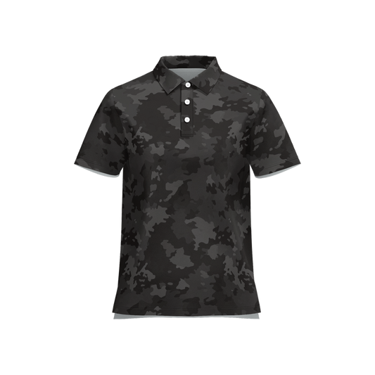 Black Camo Performance Golf Polo