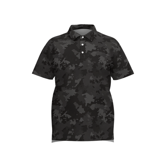 Black Camo Performance Golf Polo