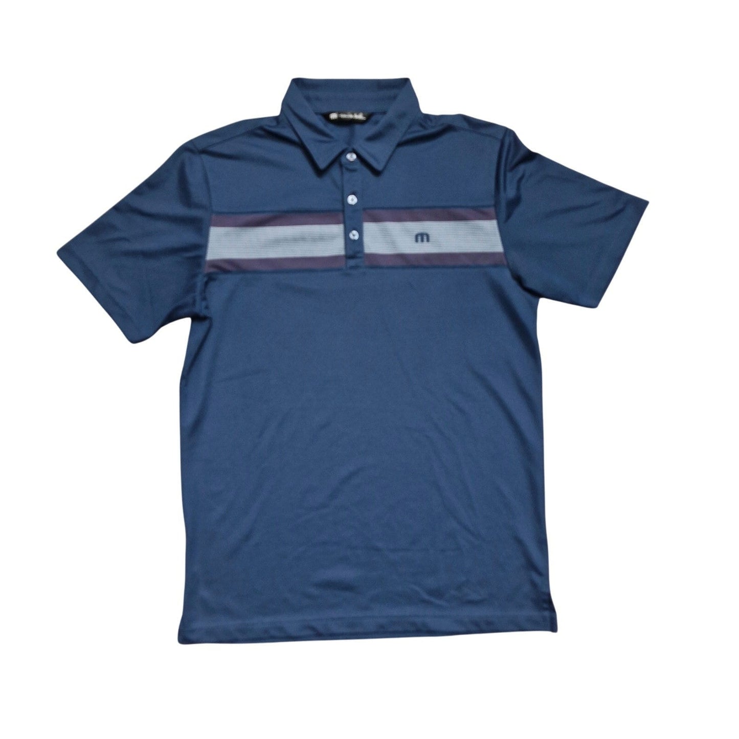 Travis Mathew Blue Lake You A Lot Polo Shirt Mens Short Sleeve Collared Size M