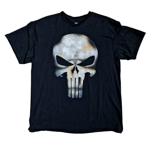 Marvel Punisher Skull Black Graphic Tee Size XL