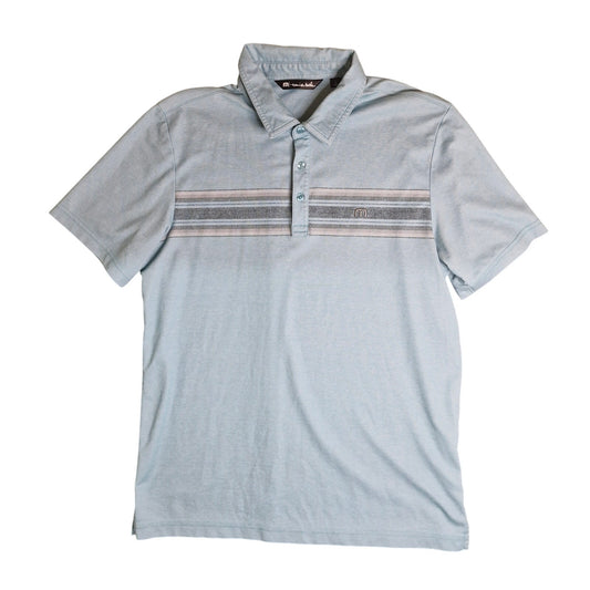 Travis Matthew Polo Shirt Adult Large Light Blue/teal Short Sleeve Golf Mens