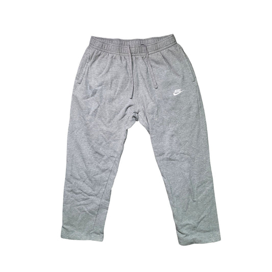 Nike Embroidered Swoosh Spell-Out Sweatpants Men L Gray