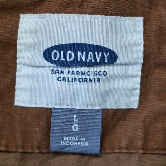 Old Navy Hooded Jacket Men’s L Brown Button Front
