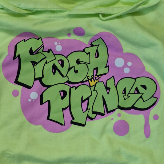 Fresh Prince Hoodie Men’s Large Neon Yellow Graphic Cotton Pullover