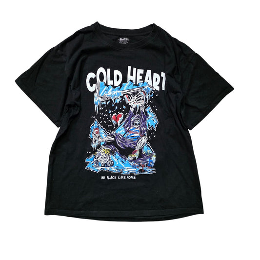 Cold Heart Basketball Dunking Monster Men’s T-Shirt Large Black Graphic Tee