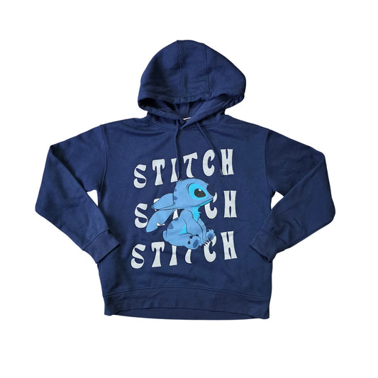Disney Lilo & Stitch Hoodie Women’s S Navy Blue Pullover Sweatshirt Jumper