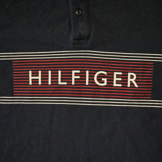 Tommy Hilfiger Polo Shirt Men’s Medium Navy Logo Short Sleeve