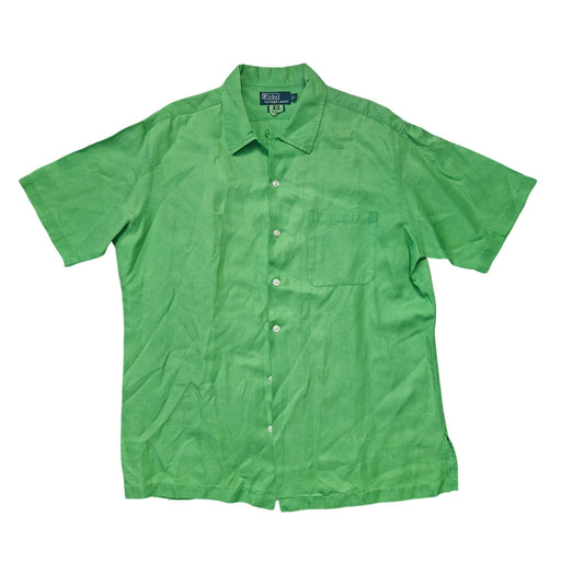 Polo Ralph Lauren Men’s Large Linen Silk Loop Collar Button-up Shirt