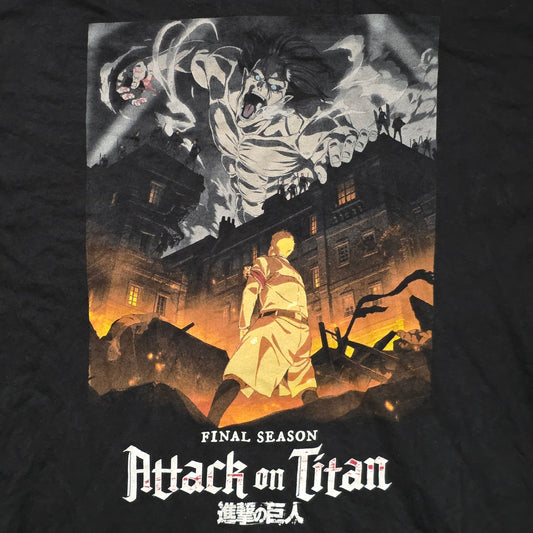 Attack On Titan Final Season Eren Titan T-Shirt Men’s 2XL Black Anime Graphic