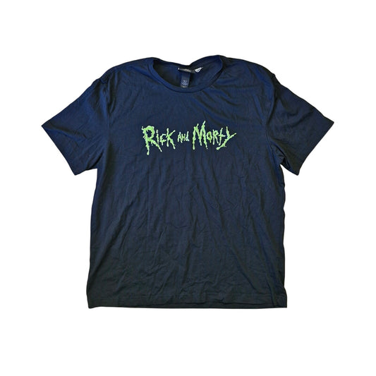 H&M Rick and Morty Black Graphic T‑Shirt Mens XL