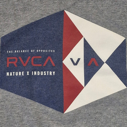 RVCA Nature Industry Geo Hex Hoodie Men’s Grey Noise Red Blue White