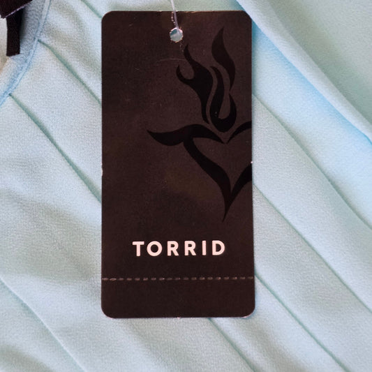 Torrid Dress Women’s Blue Pleated A Line Empire Waist