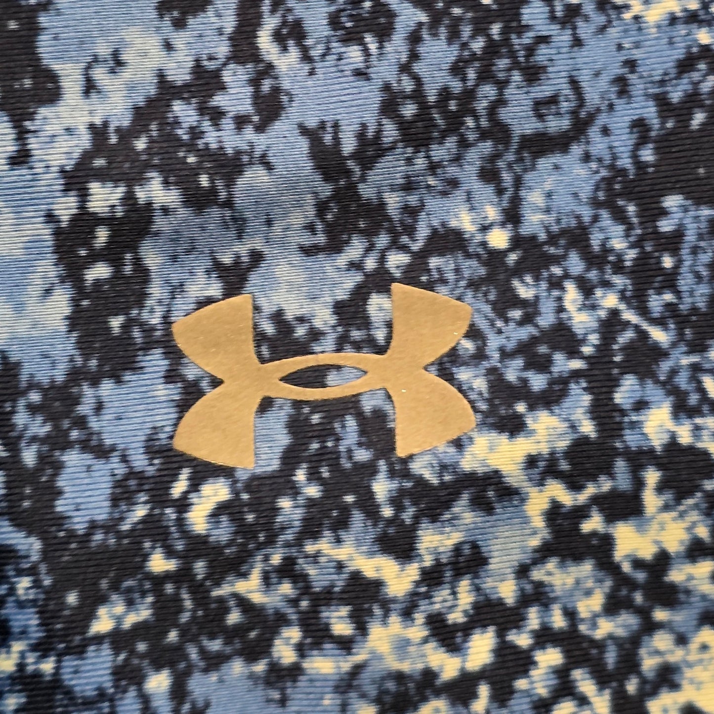 Under Armour Capri Leggings Women M Blue Splatter Print Zipper Pocket