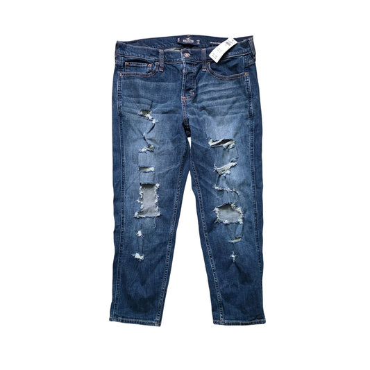Hollister Low Rise Boyfriend Jeans Women’s 9R 29x24 Blue Distressed NWT