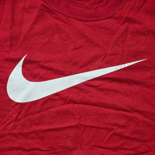 Nike Graphic T-Shirt Men’s L Red Crew Neck Athletic Logo