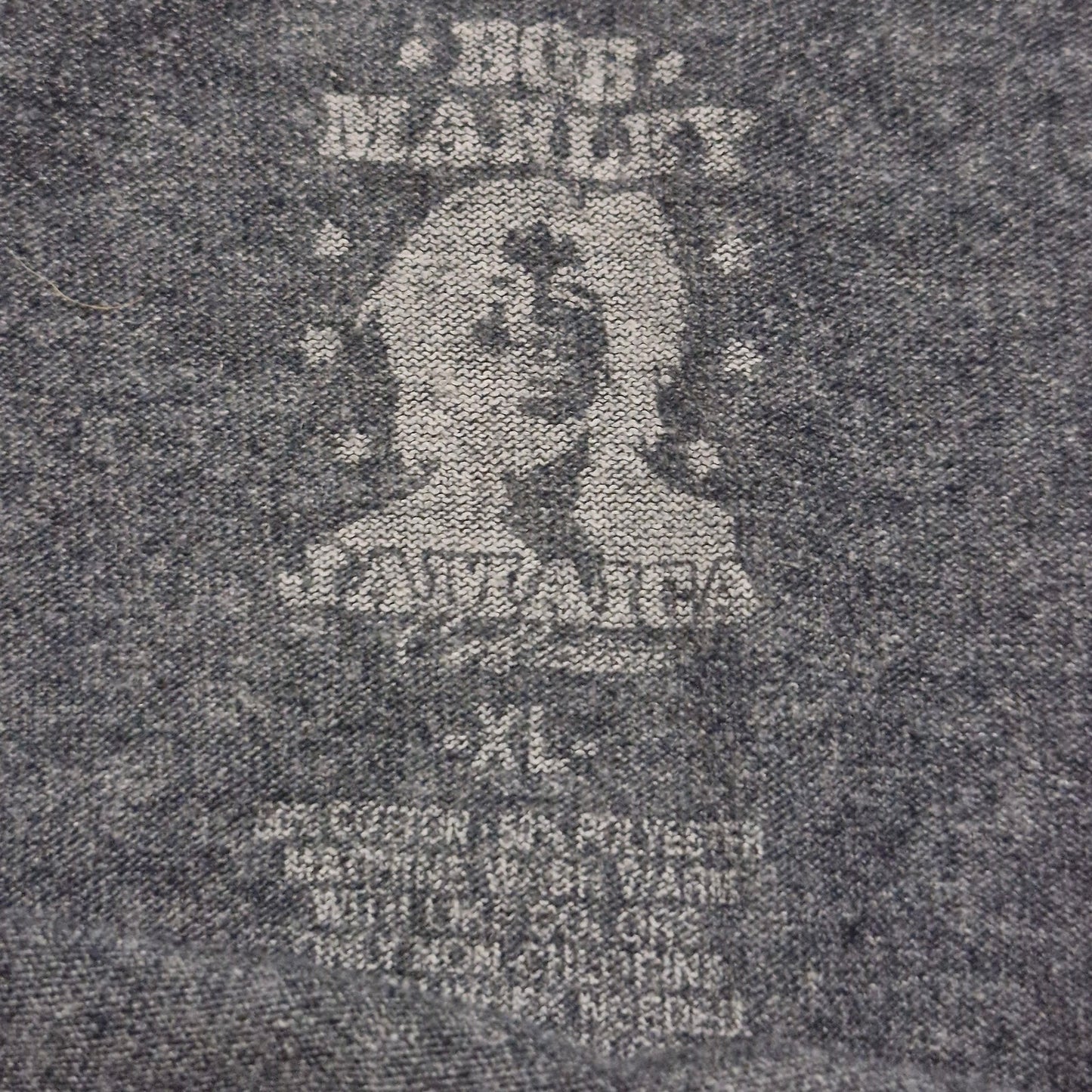 Bob Marley Shirt Adult XL Gray Raggae Singer Songwriter Island Music