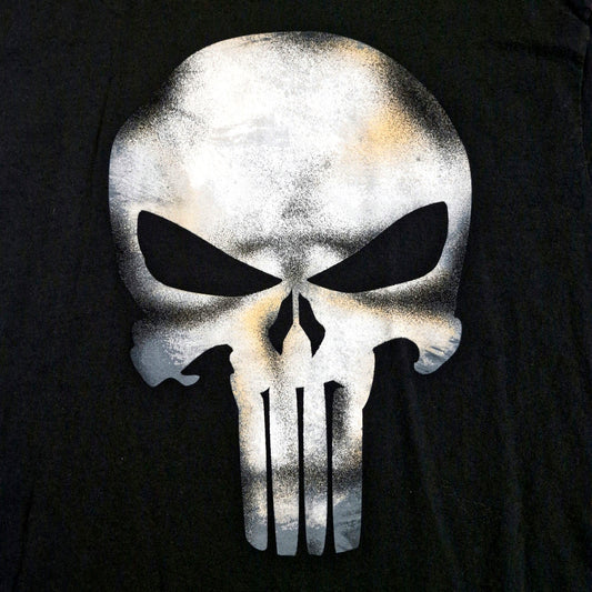Marvel Punisher Skull Black Graphic Tee Size XL
