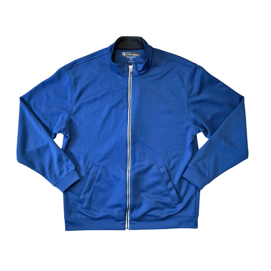 Pebble Beach Golf Jacket Mens L Blue Full Zip Stretch Outdoor Pocket