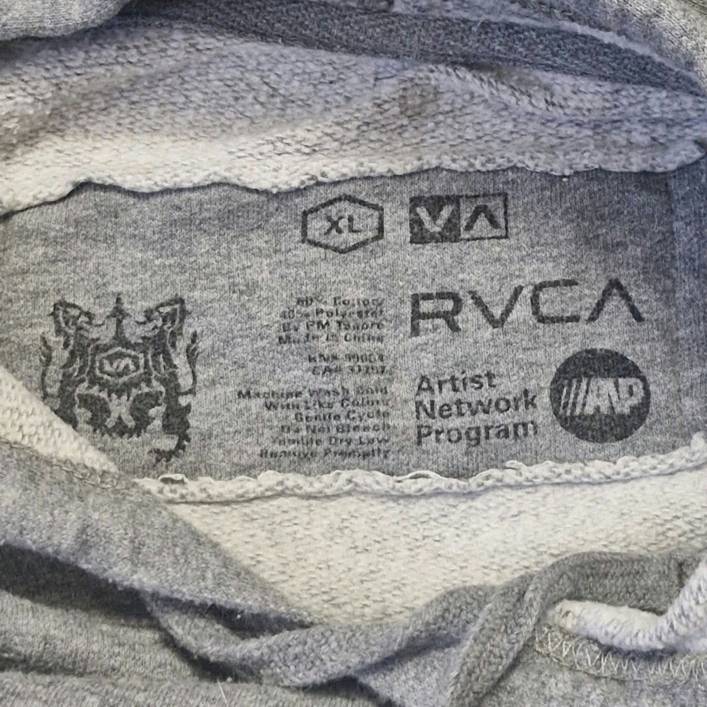 RVCA Nature Industry Geo Hex Hoodie Men’s Grey Noise Red Blue White