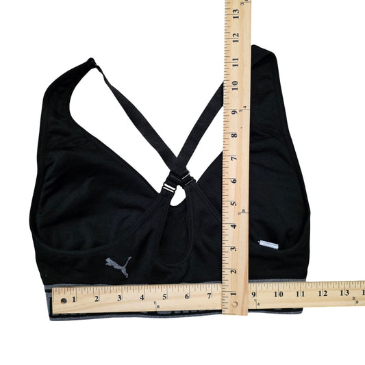 Puma Sports Bra Women’s Small Black Logo Band Crossback