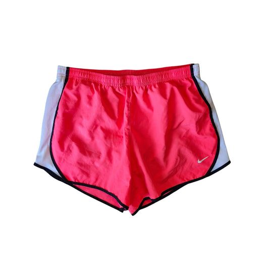 Nike Dri-FIT Running Shorts Girls XL (10–12) Black White Trim Neon Pink Lined