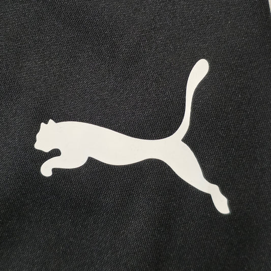 PUMA Speed Track Pants Mens M Black White Athletic Joggers