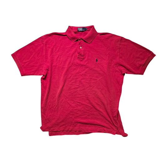 Polo Ralph Lauren Shirt Men’s L Red Cotton Collared Short Sleeve Logo
