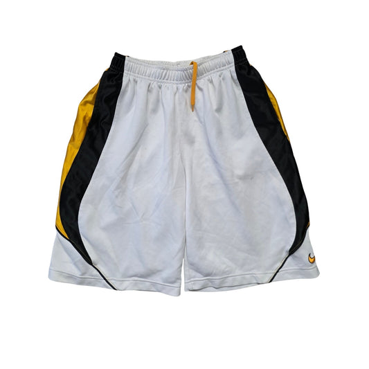 Nike Boys Training Shorts Size M (10-12) White Yellow Black Athletic
