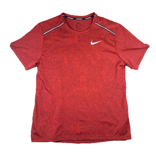 Nike Dri-FIT Running Shirt Men’s Size Large Red Athletic Tee Reflective Logo
